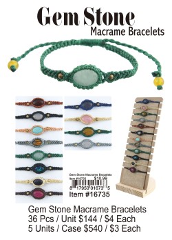 Gem Stone Macrame Bracelets